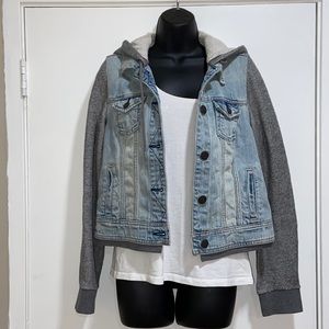 American Eagle Sweatshirt Jean Jacket | M